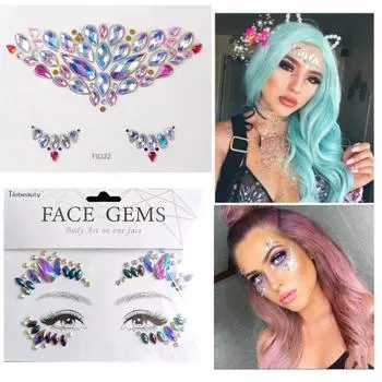 Драгоценности Жемчуг Лицо Татуировки Наклейки Лицо Тело Цветные Стразы Нейл-Арт Подвески Временная Татуировка 21