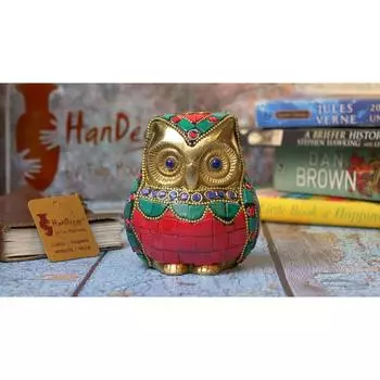 Драгоценные камни, винтажная латунная сова, украшение, сова, украшения для домашнего декора, последние