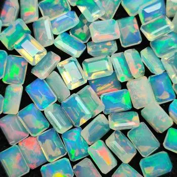 Драгоценный камень 6x4 мм, размер AAA Welo, эфиопский опал ограненной восьмиугольной формы, натуральный эфиопский опал, свободная партия драгоценных камней восьмиугольной огранки. Octagon Cut 5 Pcs 6x4 MM