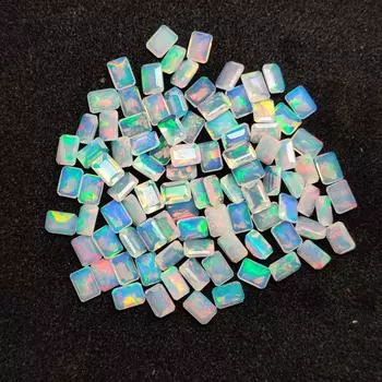 Драгоценный камень 7x5 мм, размер AAA Welo, эфиопский опал ограненной восьмиугольной формы, натуральный эфиопский опал, свободная партия драгоценных камней восьмиугольной огранки. Octagon Cut 5 Pcs 7x5 MM