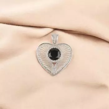 Драгоценный камень Черный Оникс Ювелирные изделия из серебра 925 пробы Ручная работа Дизайнерский кулон 1,4 CP-15-18