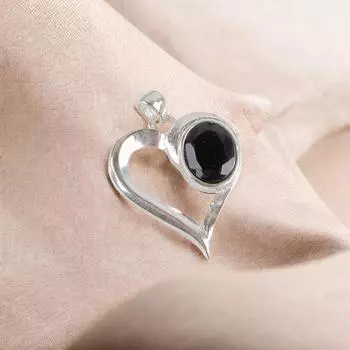 Драгоценный камень Черный Оникс Ювелирные изделия из серебра 925 пробы Модный кулон для женщин CP-5-15