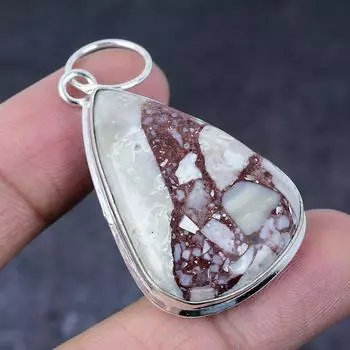 Драгоценный камень Дикая лошадь ручной работы из стерлингового серебра 925 пробы Подарочный ювелирный кулон 2,17 дюйма T9k11