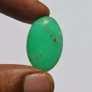 Драгоценный камень хризопраз - натуральный кабошон хризопраза, товары для рукоделия, изготовление ювелирных изделий, 20 карат, овальная форма, 27x17x5 мм 27x17x5 MM зелёный