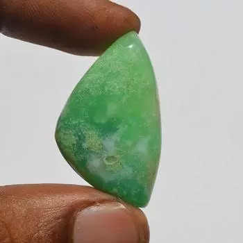 Драгоценный камень хризопраз - натуральный кабошон хризопраза, товары для рукоделия, изготовление ювелирных изделий, 34 карата, треугольная форма, 34x20x7 мм 34x20x7 MM зелёный