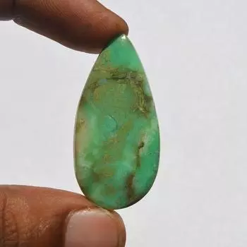 Драгоценный камень хризопраз - натуральный кабошон хризопраза, товары для рукоделия, изготовление ювелирных изделий, 25 карат, грушевидная форма, 41x20x4 мм 41x20x4 MM зелёный