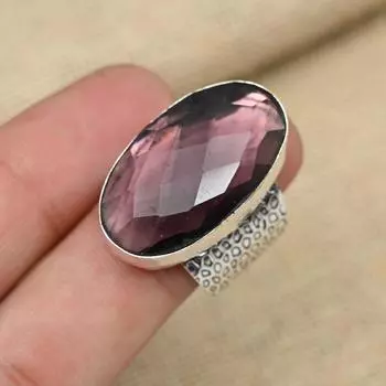 Драгоценный камень иолит, твердое серебро 925 пробы, элегантное кольцо ручной работы, ювелирное изделие для женщин 4 фиолетовый