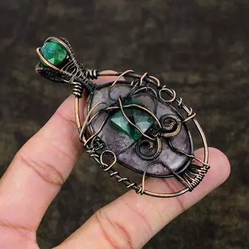 Драгоценный камень «Кровь дракона» из медной проволоки, подарочная ювелирная подвеска 3,23 дюйма, a8Q14