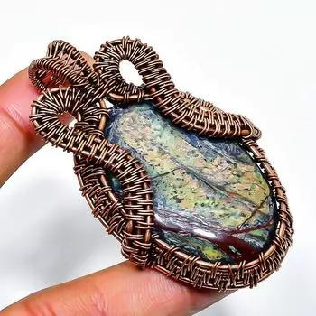 Драгоценный камень «Кровь дракона», ручная работа, подвеска из медной проволоки, 2,56 дюйма 2.56 розовый