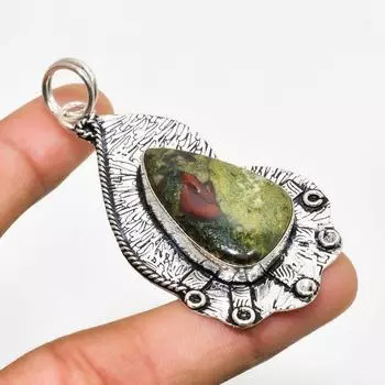 Драгоценный камень «Кровь дракона», ручная работа, посеребренная 925 пробы, кулон 2,46 дюйма 2.46 розовый