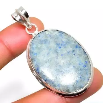 Драгоценный камень лазурит 925, посеребренная подвеска ручной работы 2,08 дюйма 2.08 синий