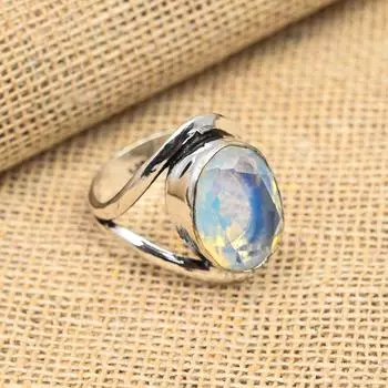 Драгоценный камень молочного опала 925 пробы, стерлинговое серебро, ювелирные изделия ручной работы для свадебного подарка 4 белый