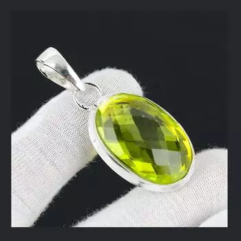 Драгоценный камень перидот ручной работы, ювелирное изделие из стерлингового серебра 925 пробы, кулон, эффектный богемный кулон, кулон с драгоценным камнем перидот для подарков 2.16 зелёный