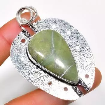 Драгоценный камень Пурпурит 925 посеребренный кулон ручной работы 2,27 дюйма 2.27 фиолетовый