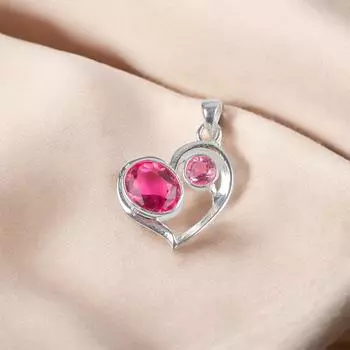Драгоценный камень Розовый Турмалин Серебро 925 пробы Украшение ручной работы Подвеска Для любви CP-3-18