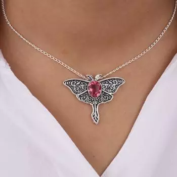 Драгоценный камень Розовый Турмалин Серебро 925 пробы Ювелирный Шарм Подвеска 1.2 Для подарка CP-31-12