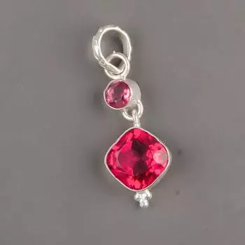 Драгоценный камень Розовый Турмалин Серебро 925 пробы Подарочные украшения Ручная работа Подвеска 1,60 PP-9-18