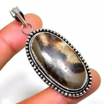 Драгоценный камень септерианский камень 925 пробы, посеребренный, ювелирный кулон ручной работы 2,27 дюйма 2.27 жёлтый