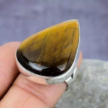 Драгоценный камень тигровый глаз ручной работы стерлингового серебра 925 пробы ювелирное кольцо все размеры индийские украшения для нее