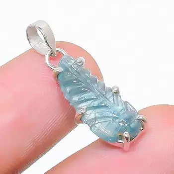 Драгоценный камень турмалин Параиба, стерлинговое серебро 925 пробы, подвеска с резьбой в виде листьев, подарок, 0,99 дюйма