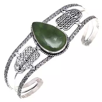 Драгоценный камень вассолит антикварные серебряные ювелирные изделия браслеты-манжеты 7 регулируемые