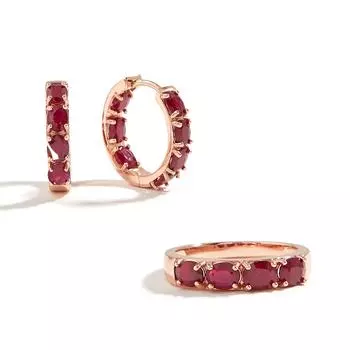 Драгоценный натуральный рубин, потрясающий комплект серег-кольц из стерлингового серебра 925 пробы, роскошные ювелирные изделия для женщин, подарок на юбилей и вечеринку US RING SIZE:7# красный