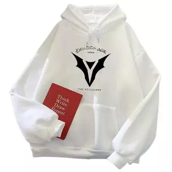 Dragon Age The Veilguard Hoodies Game Printing Sweatshirts Pullover Men Women Теплая толстовка с капюшоном Зимняя флисовая одежда XS чёрный