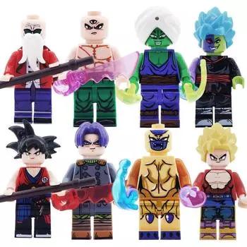 Dragon Ball D01-08 Строительный блок Человек-Детеныш Черепаха Фея Мелкая Детская Игрушка-Сборка Сумка