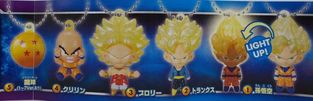 Dragon Ball Kai Sparking Light Mascot Keychain Figure Gacha Types Full Complete [Bandai] (11 набор)