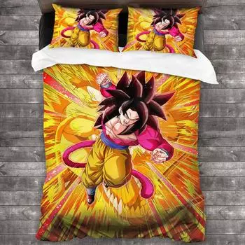 Dragon Ball Series, Digital Printing, Animation Home Textile Four-Piece Set, Quilt Cover, Bedding Three-Piece Set UK Single 135 * 200cm two-piece set (90g)