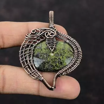 Dragon Bloodstone Gemstone Pendant Copper Wire Wrapped Pendant Handmade Pendant Copper Wire Wrap Jewelry Latest Design Pendant Gift For Mom