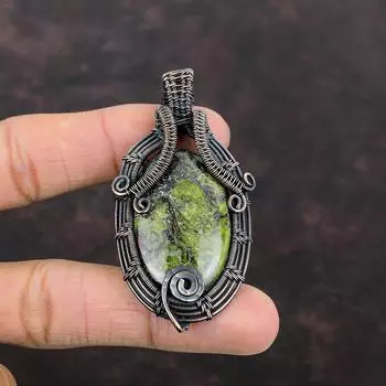 Dragon Bloodstone Pendant Copper Wire Wrapped Jewelry Handmade Gemstone Pendant Copper Wire Wrap Pendant Dragon Bloodstone Jewelry For Gift