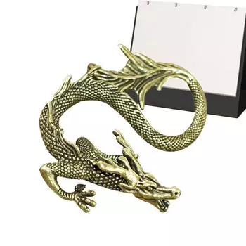 Латунная статуэтка дракона, украшение для домашнего стола, коллекционная статуэтка, настольное украшение для гостиной, спальни, полки, шкафа, декор