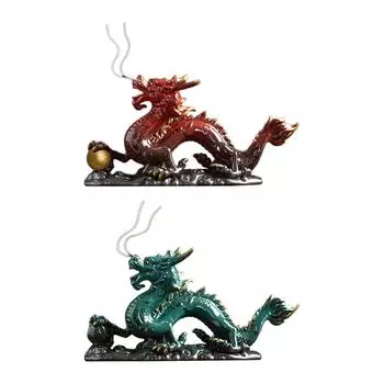 Dragon Figurine Ceramic Chinese Dragon Statue Chinese Dragon Sculpture for Cabinet Desk Bookshelf Bedroom Spring Festivals зелёный