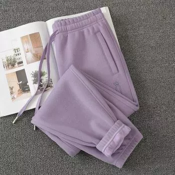 Dragon Fruit Color Winter Thickened Ladies plus Size Pants Dark purple 3XL Cropped Pants