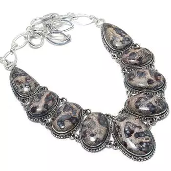 Драгоценный камень дракона яшма ручной работы из серебра 925 пробы, ожерелье 18 дюймов JCN484-463