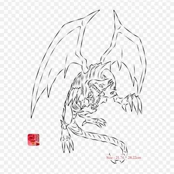 Dragon Lineart прозрачные Yugi Mutou Jaden Yuki железные нашивки для одежды, наклейки с аппликациями на одежду, термочувствительная нашивка на заказ