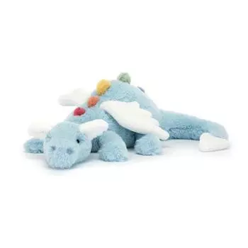Dragon Plush Toys Cartoon Animal Stuffed Doll Decoration Kids Gifts Birthday Sky Blue,70cm