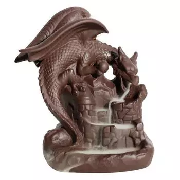 Dragon Purple Clay Incense Burner Backflow Incense Cones Censer Creative Home Decor Incense Holder Living Room Office Ornament