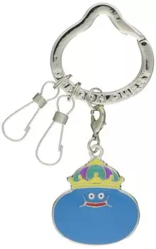 Dragon Quest Smile Slime Металлический брелок для ключей King Slime синий