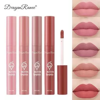 Dragon Ranee Lip Cheeks, Красный блеск для губ, Цвет, Нелипкая чашка, Туман, Матовый, Симпатичная глазурь для губ 02