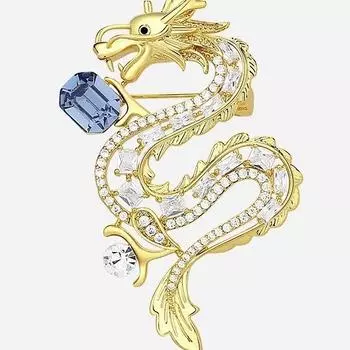 Dragon Zodiac Dragon Copper Brooch Men And Women High-End National Tide, Temperament Corsage Atmosphere Suit Jacket Accessories Tide золотой