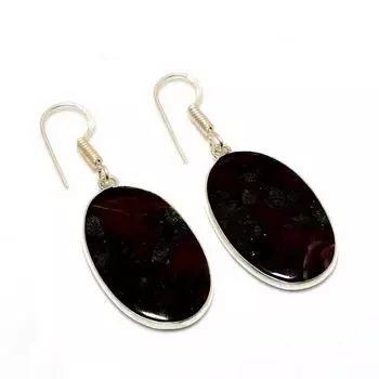 Ювелирные серьги ручной работы с драгоценным камнем «Кровь дракона» 925 пробы, посеребренные, 1,74 дюйма