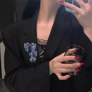 Dragonfly Flower Badge Butterfly Banquet Clothes Pin Creative Oil Drip Brooches Female розовый