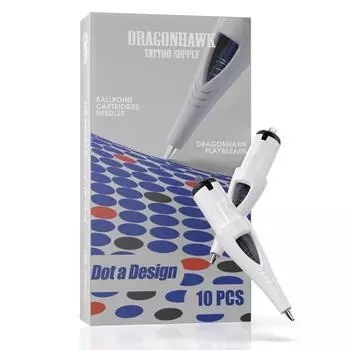 Dragonhawk тренировочные картриджи для татуировок, иглы, 30 шт., разноцветные картриджи с шариковой ручкой для дотворка, рисования и практики на бумаге