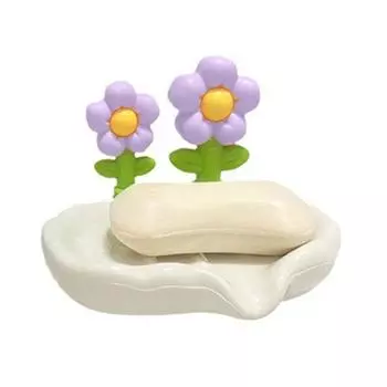 Drain Soap Dish Household Draining Soap Box Soap Dish Holder Cute Bathroom Soap Holder Purple фиолетовый