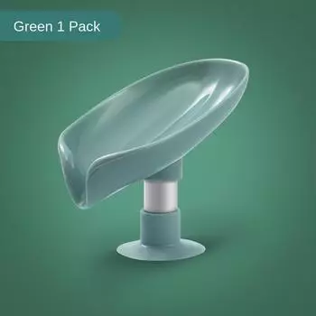 Drain Soap Holder Leaf Shape Soap Box Suction Cup Tray Drying Rack for Shower Sponge Container Kitchen Bathroom Accessory