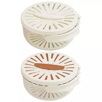 Draining Basket with Folding Handle Multifunctional Fruit Cleaning Bowl Fruit and Vegetable Washing Bowl for Washing Draining коричневый