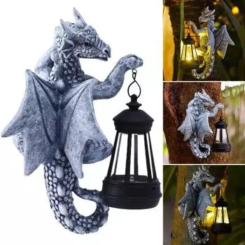 Драконье дерево Hugger с солнечным фонарем устойчив к погодным условиям открытый сад двор дорожка патио газон смола