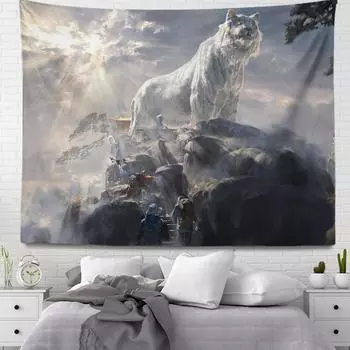 Дракон Феникс Белый Тигр Гобелен Китайская Мифология Тайна Висячие Настенные Украшения Дом Спальня Общежитие Украшения 100X75CM